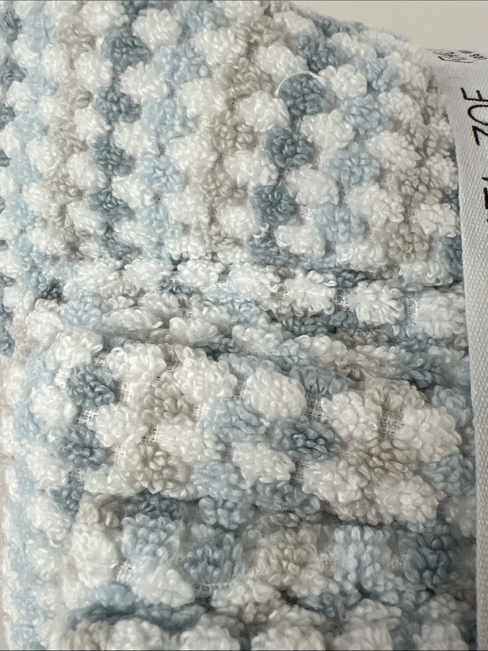 Rachel Zoe Towel Set Blue Tan White Waffle Weave Soft 100% Cotton 6 Pc Set NEW